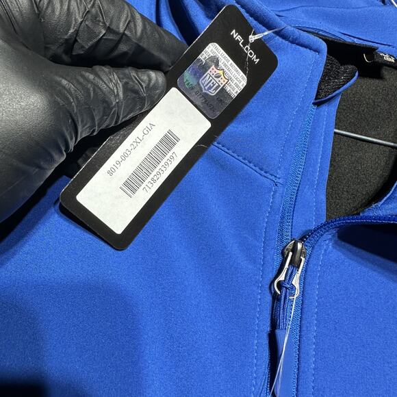 New York Giants NFL Vest Men's 2XL Blue Full Zip Softshell - Picture 3 of 13